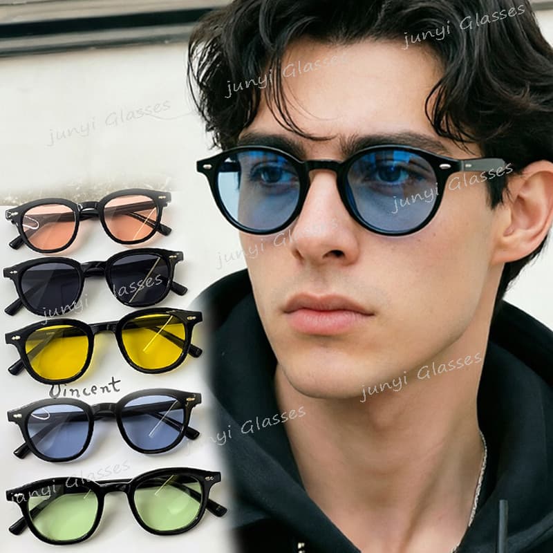 Moda Multi-Cor Pequena Armação Redonda Óculos De Sol Para Homens Mulheres Retro Ao Ar Livre Tons