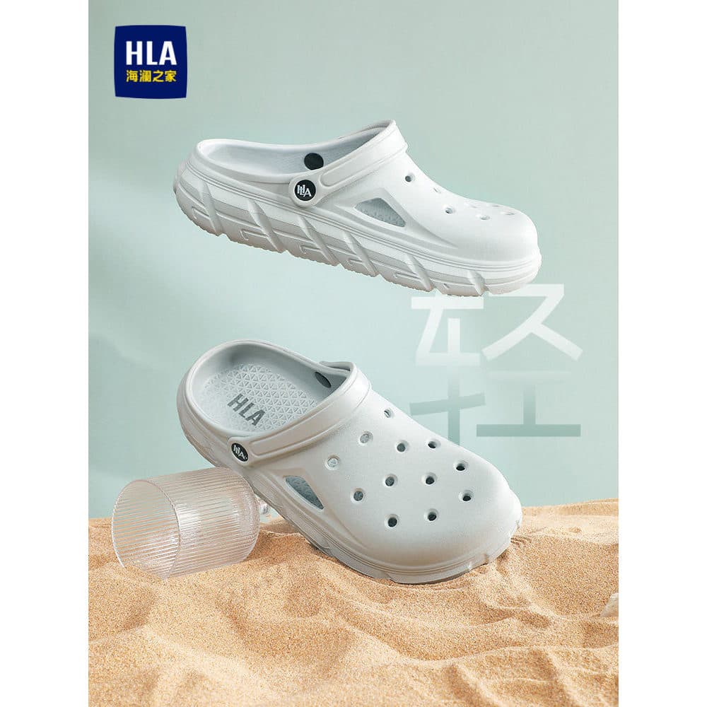 Hailan House Sapatos masculinos verão novo estilo buraco sapatos masculinos de sola grossa antiderrapante ao ar livre co