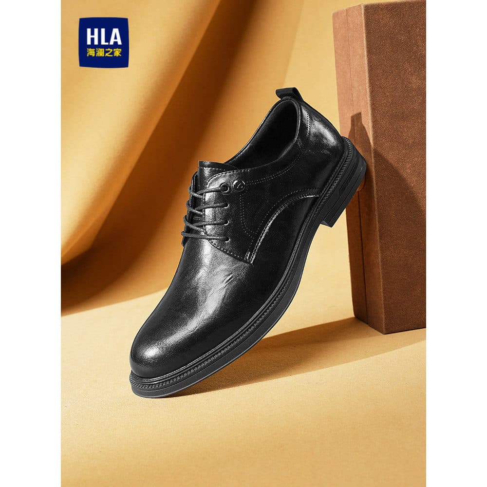 HLA/Hailan House Sapatos Masculinos 2026 Novo Estilo Sapatos de Couro de Negócios Masculinos Desgaste Formal Aumentando