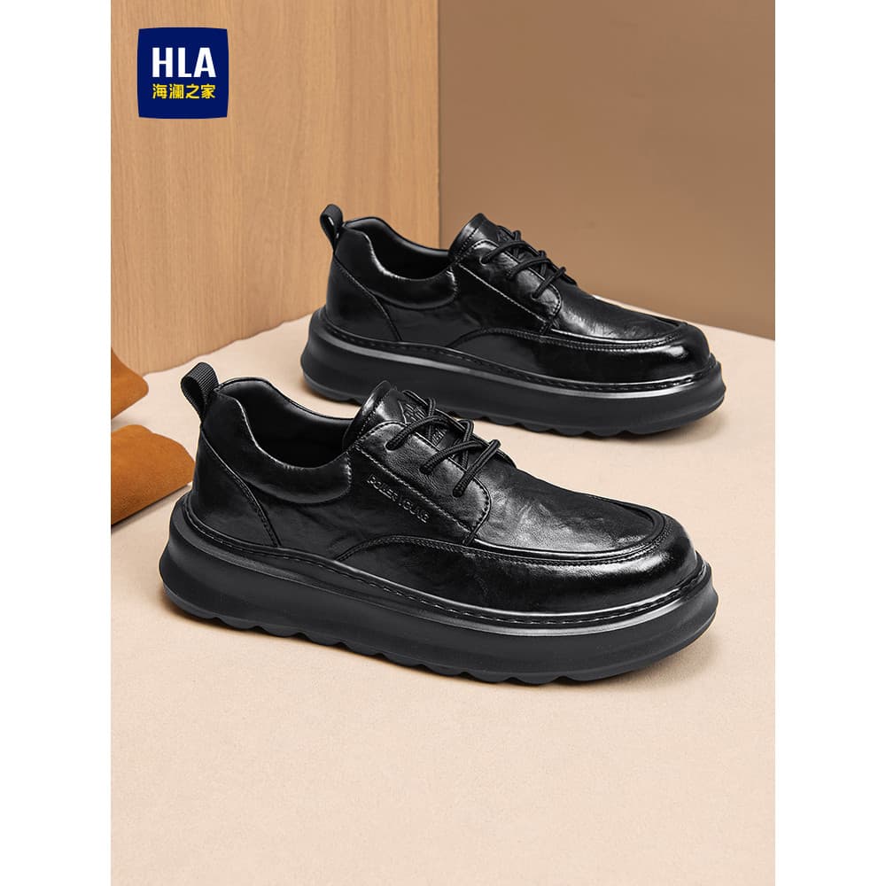 HLA/Hailan House sapatos masculinos novo estilo verão sapatos de couro casuais moda masculina Retro britânico de sola gr