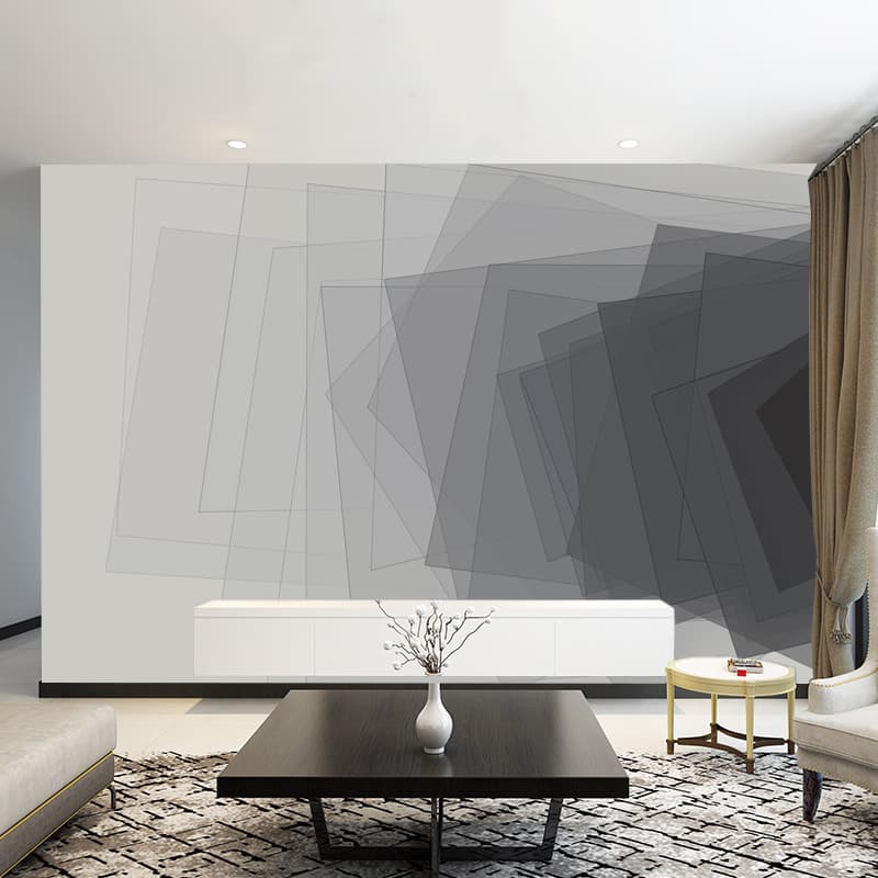 Visual moderno simples papel de parede sem costura quarto sala estar TV fundo parede atmosférica cinza pano 3D Mural