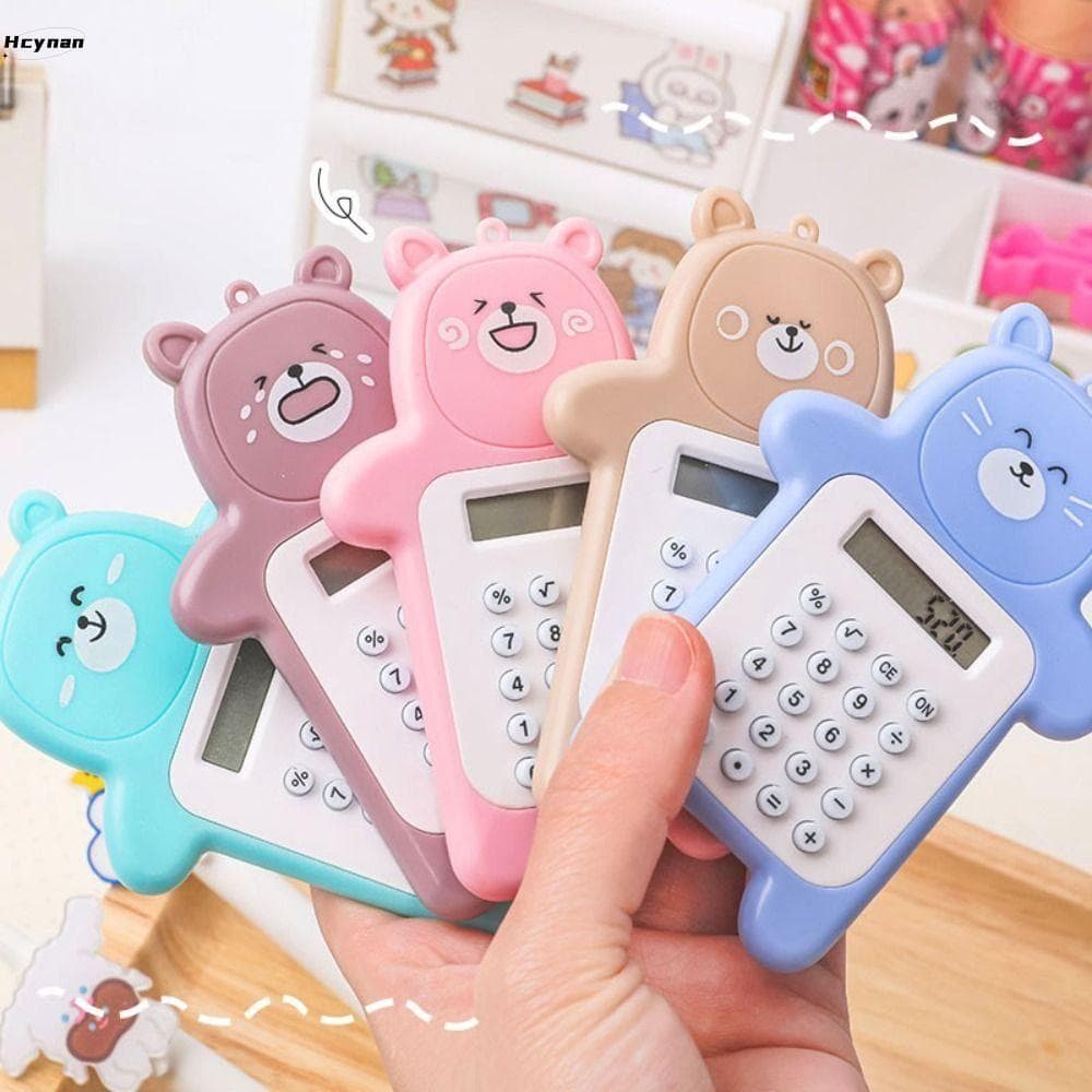 Mini Calculadora HCYNAN , Calculadoras Científicas , De Estudante Em Formato De Urso Com Display De 8 Dígitos