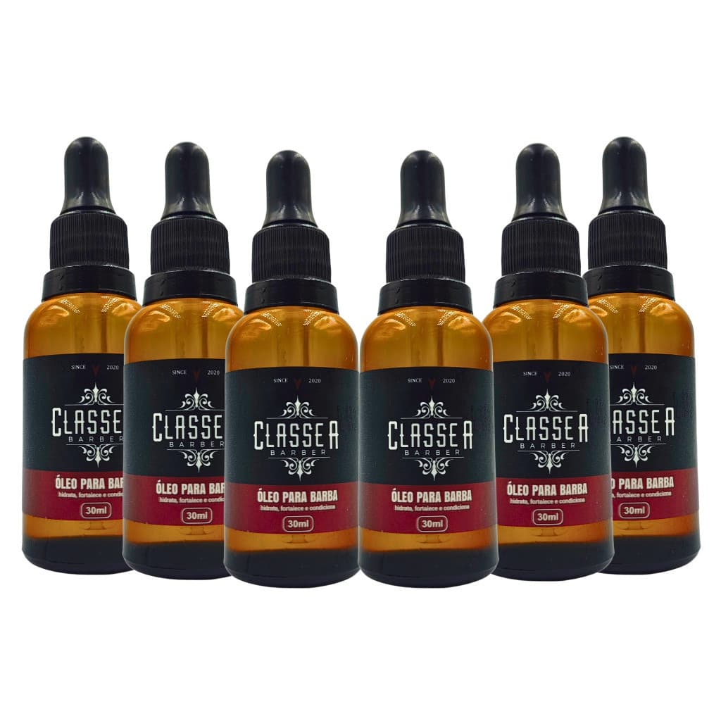 1 Kit 6x Óleo Para Barba 30ml Classe A Possui Hidratantes e Fortalece Os Fios Óleo Para Barba Classe A