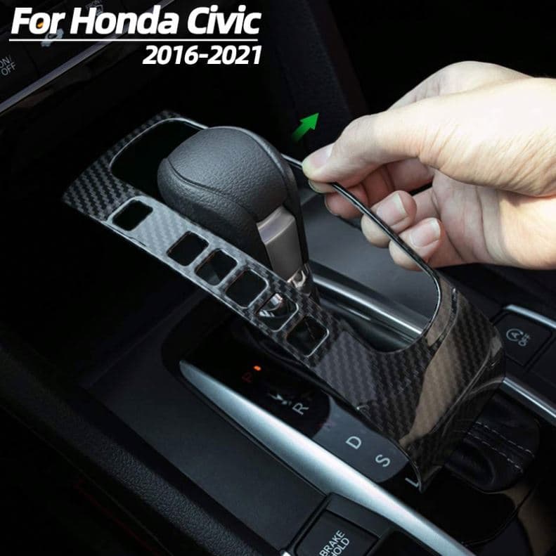 premium-Para 10th Gen Civic ABS Plástico Painel De Engrenagens Caixa De Mudança Decoração Capa Guarnição Interior Estilo