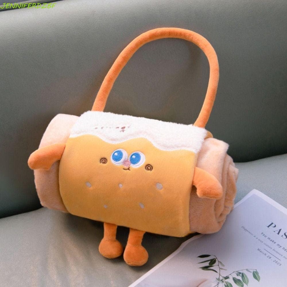 Cobertor De Rolo Dobrável , Cochilo De Desenho Animado 2 Em 1 Ar Condicionado Portátil De Pelúcia Macio E Quente Para Es