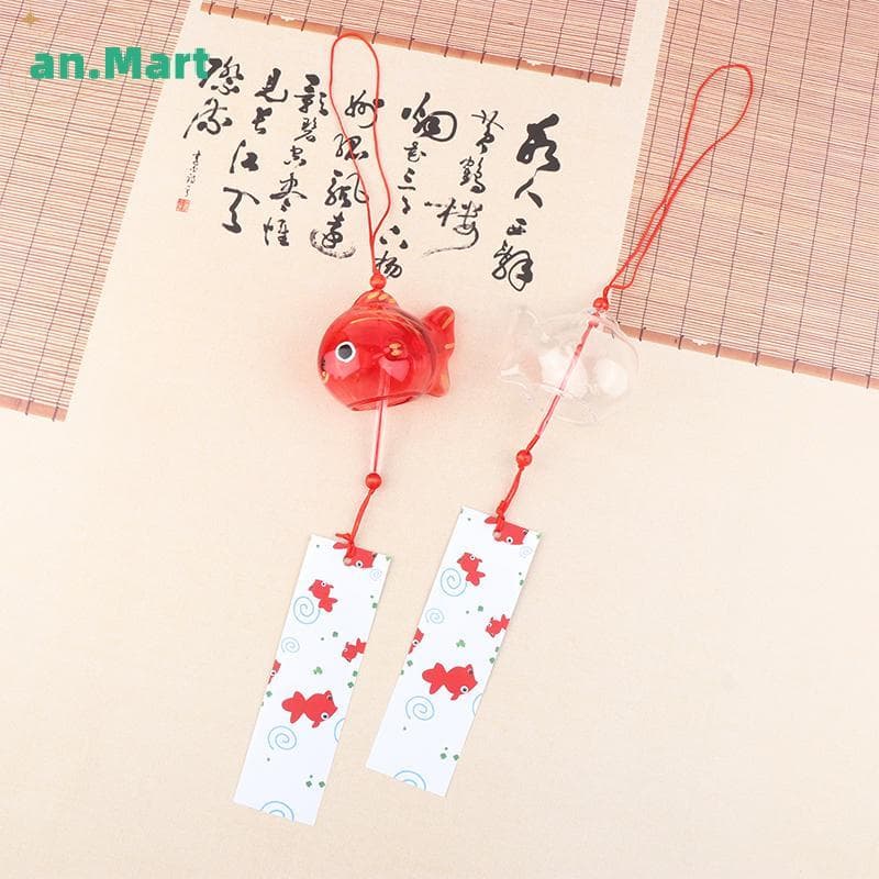 JTN Sinos De Vento Estilo Japonês Peixinho Jardim Pendurado Decoração Ao Ar Livre Pingente Furin Decorativo Peixe Orname