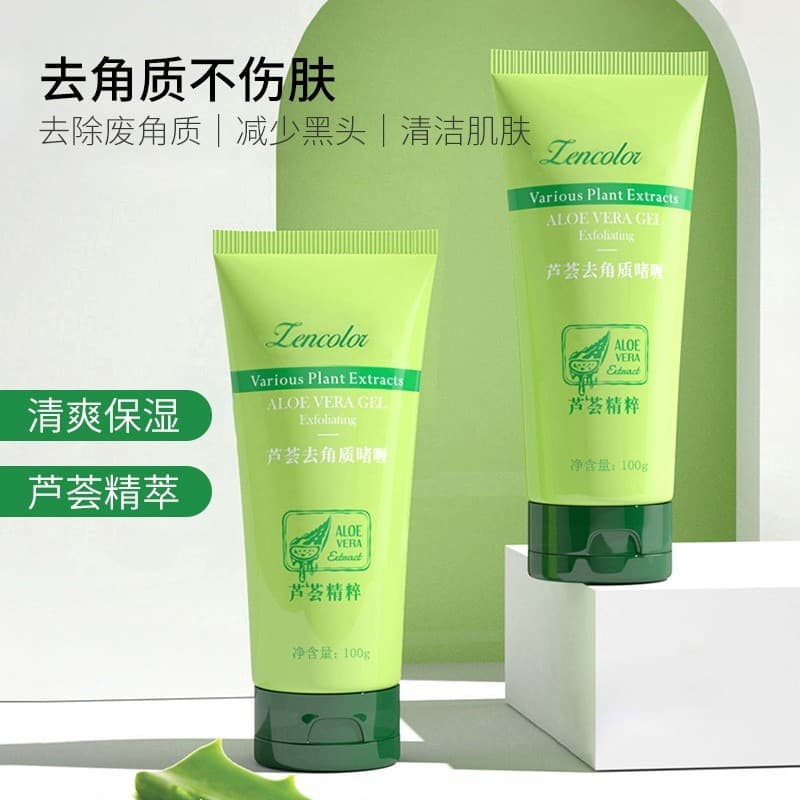 [Obtenha 3 unidades] Zencolor Aloe Vera Gel Esfoliante Gel de Limpeza Facial Meninos Meninas Cuidados com a Pele