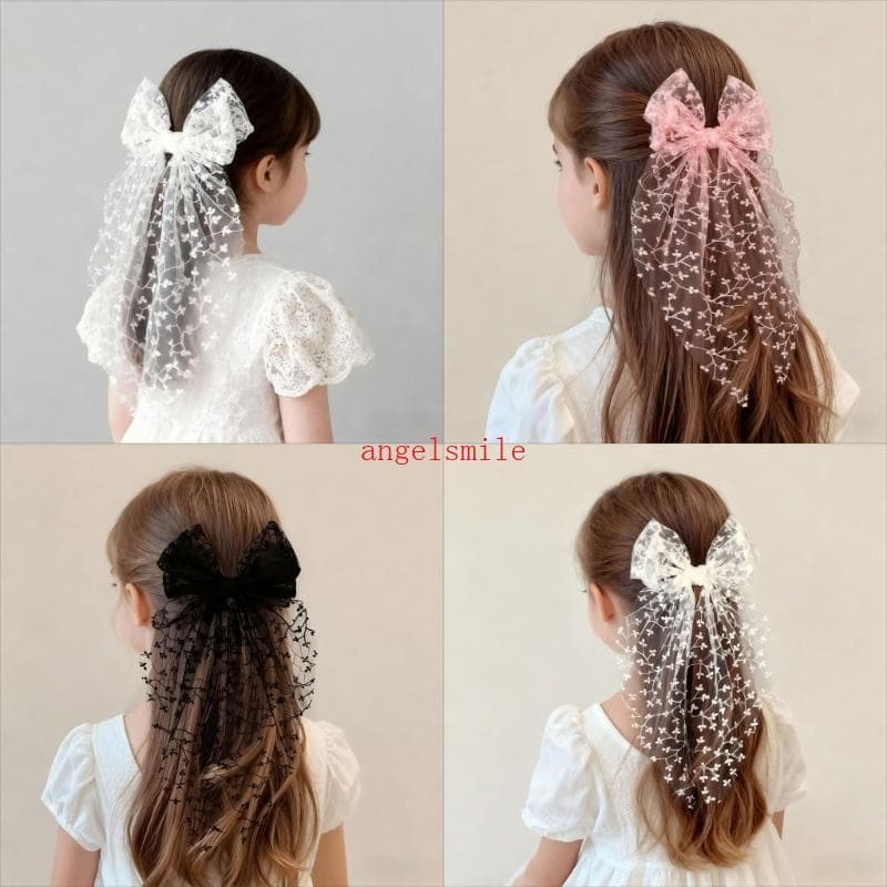 Adorável Acessório Cabelo Infantil Laço Embelezado 30cm Perfeito Para Sessão Fotos