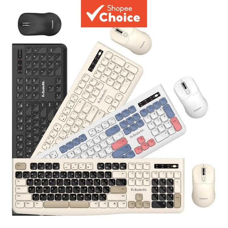 Conjunto de Teclado e Mouse Sem Fio WK900 2.4G Bluetooth Dual Mode Teclado de Escritório Mix Color para Tablet Laptop