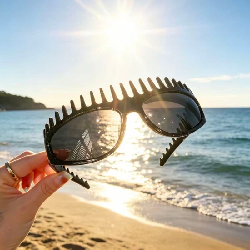 Doce legal exclusivo leopardo impressão óculos de sol estilo bandana feminino 2026 novo estilo côncavo estilo Hairpin ba