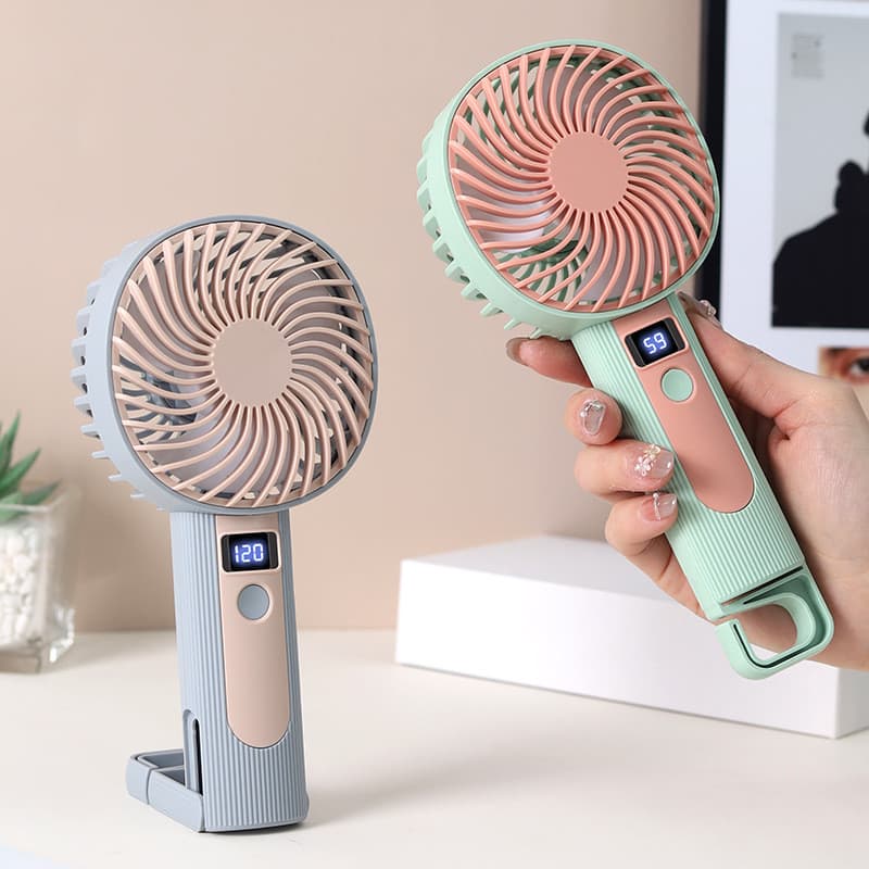 Display Digital portátil pequeno carregamento Stand-Up ventilador elétrico portátil de dupla utilização 120 velocidades
