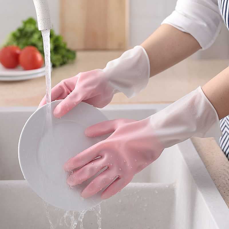 [3 pares] Luvas de trabalho doméstico Luvas de lavar louça de cozinha Luvas gradientes Luvas de limpeza doméstica resist