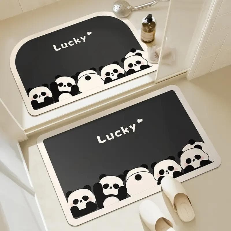 Lucky Panda macio Diatom lama tapetes de pé absorver água antiderrapante pia do banheiro de secagem rápida tapete Tianji