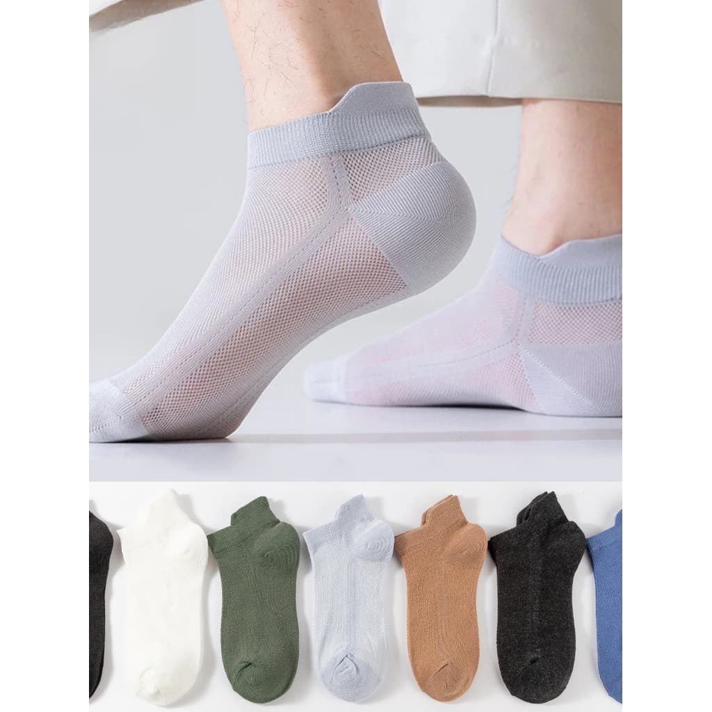 Meias finas de verão masculinas meias de algodão absorventes de suor malha respirável meias de cintura baixa meias de ba