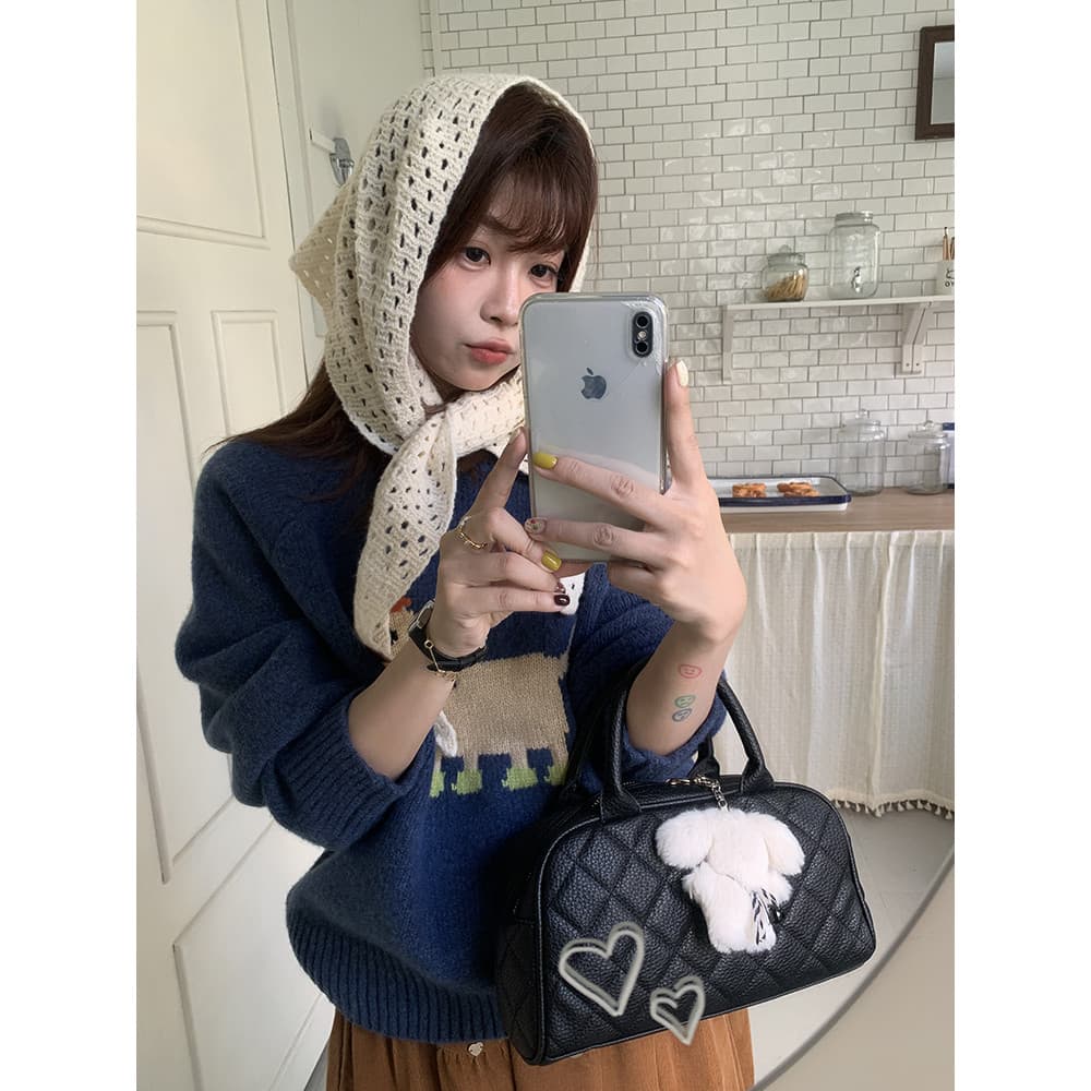Japonês Retro malha triângulo cachecol cocar cachecol cinto cortina de bunda outono inverno pescoço proteção cachecol es
