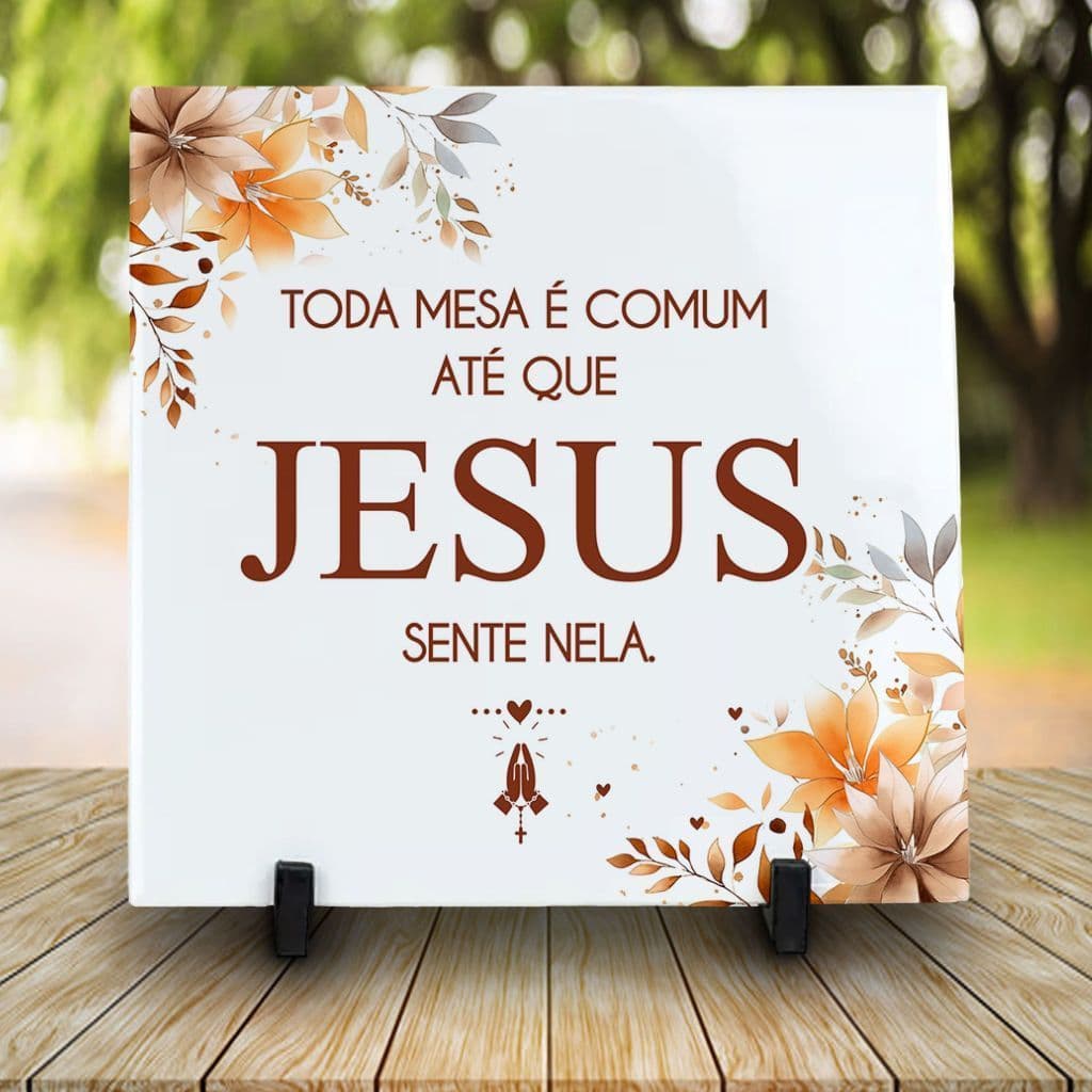 Azulejo/ Quadro Personalizado Frase de Jesus