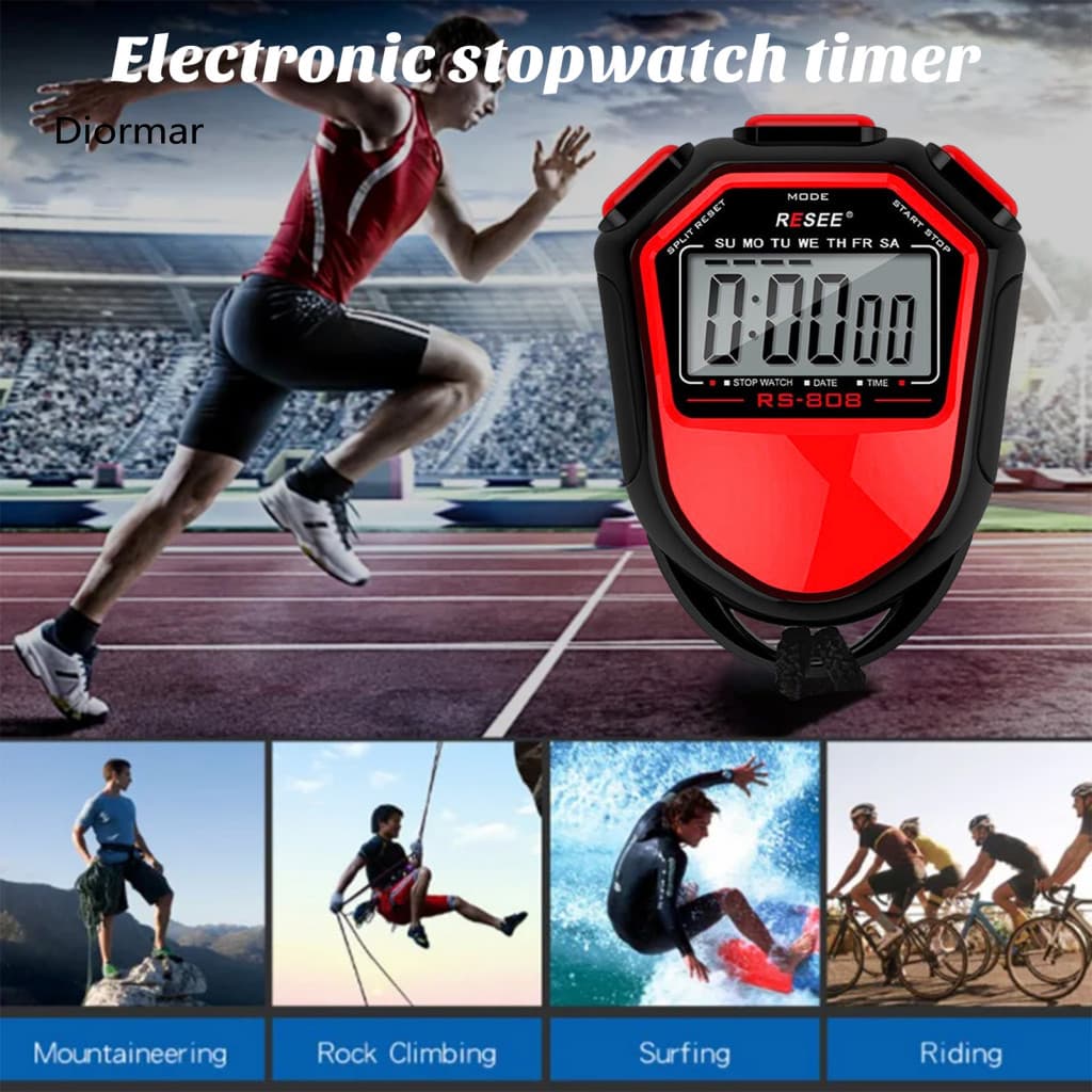 Lightweight Reinforced Structure Timer Stopwatch for Use Waterproof Digital Sports for Swimming Running Training for Cro