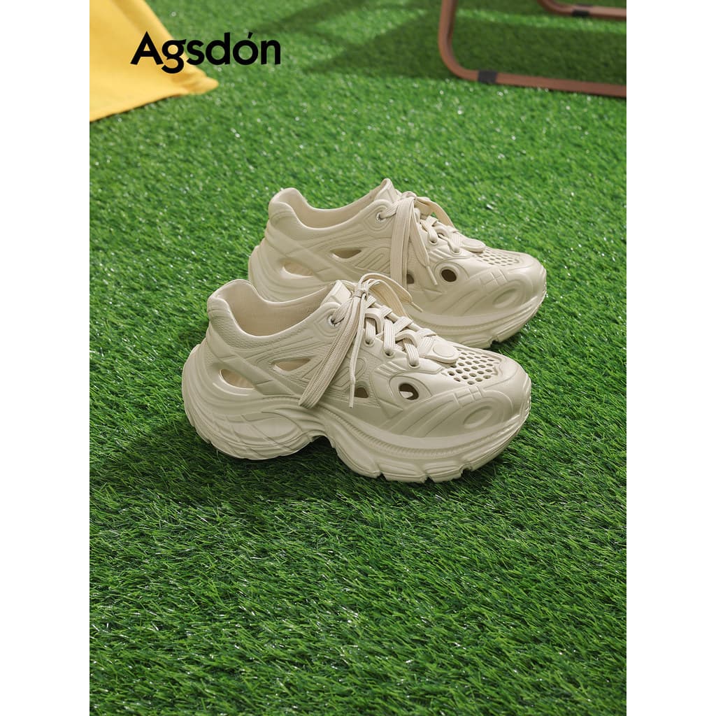 Augushiden sandálias esportivas sapatos femininos verão oco respirável de sola grossa aumentado papai sapatos casuais sa