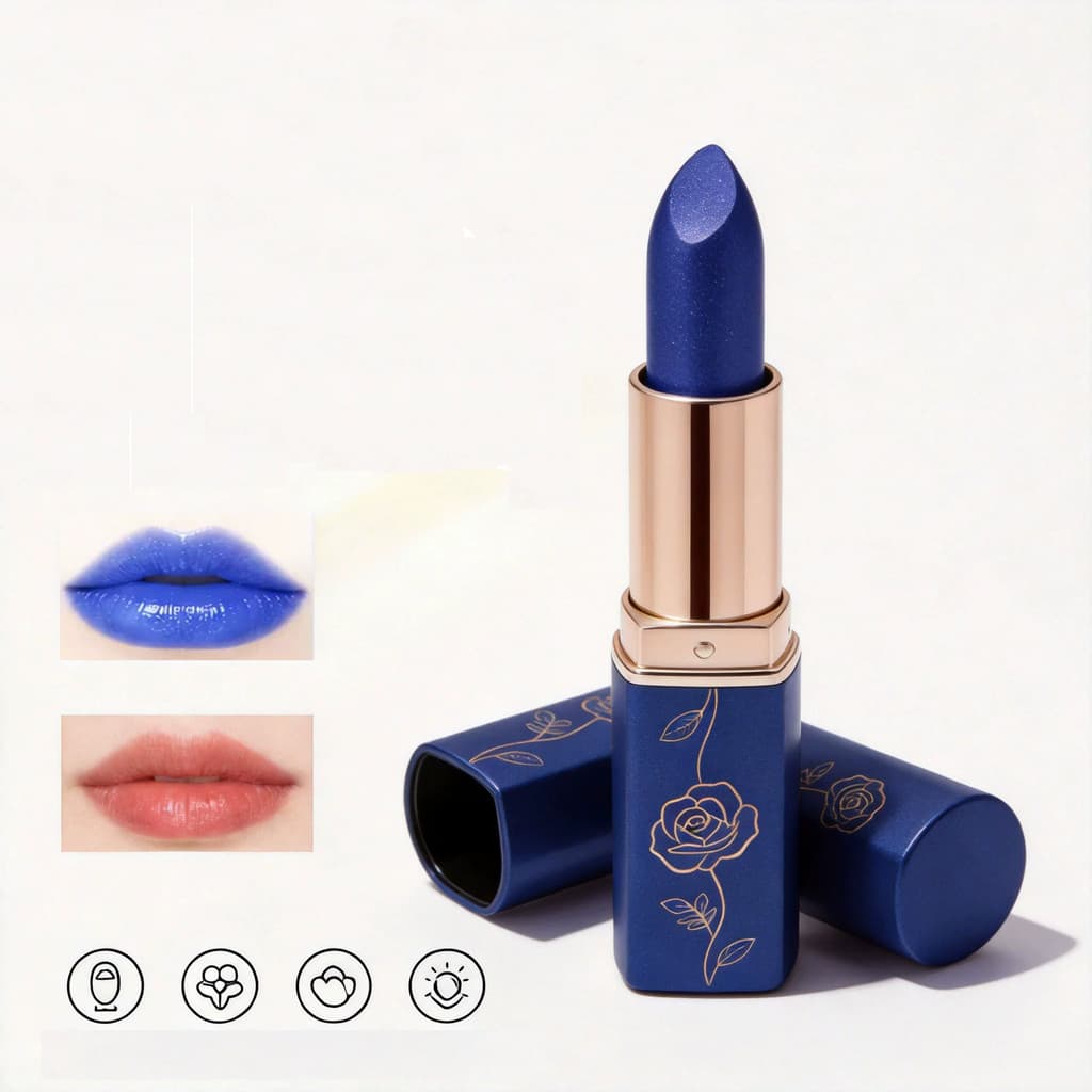 Batom Quente Que Muda De Cor Azul , Hidratante E , Não Pegajoso , De Longa Duração , Protetor Labial Para Mulheres
