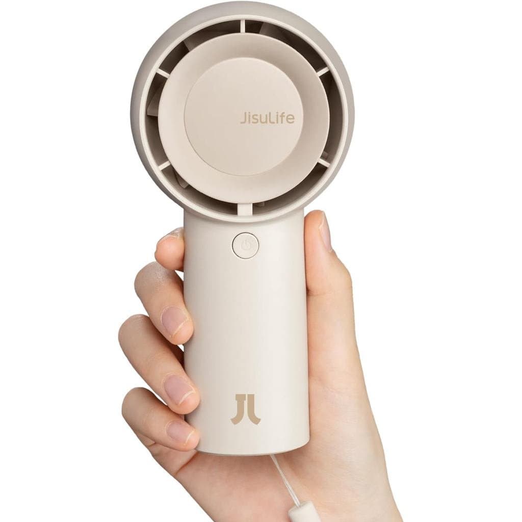 Ventilador Portátil Turbo JISULIFE [16H de Tempo Máximo de Resfriamento], Mini Ventilador de Bolso Recarregável USB de 4