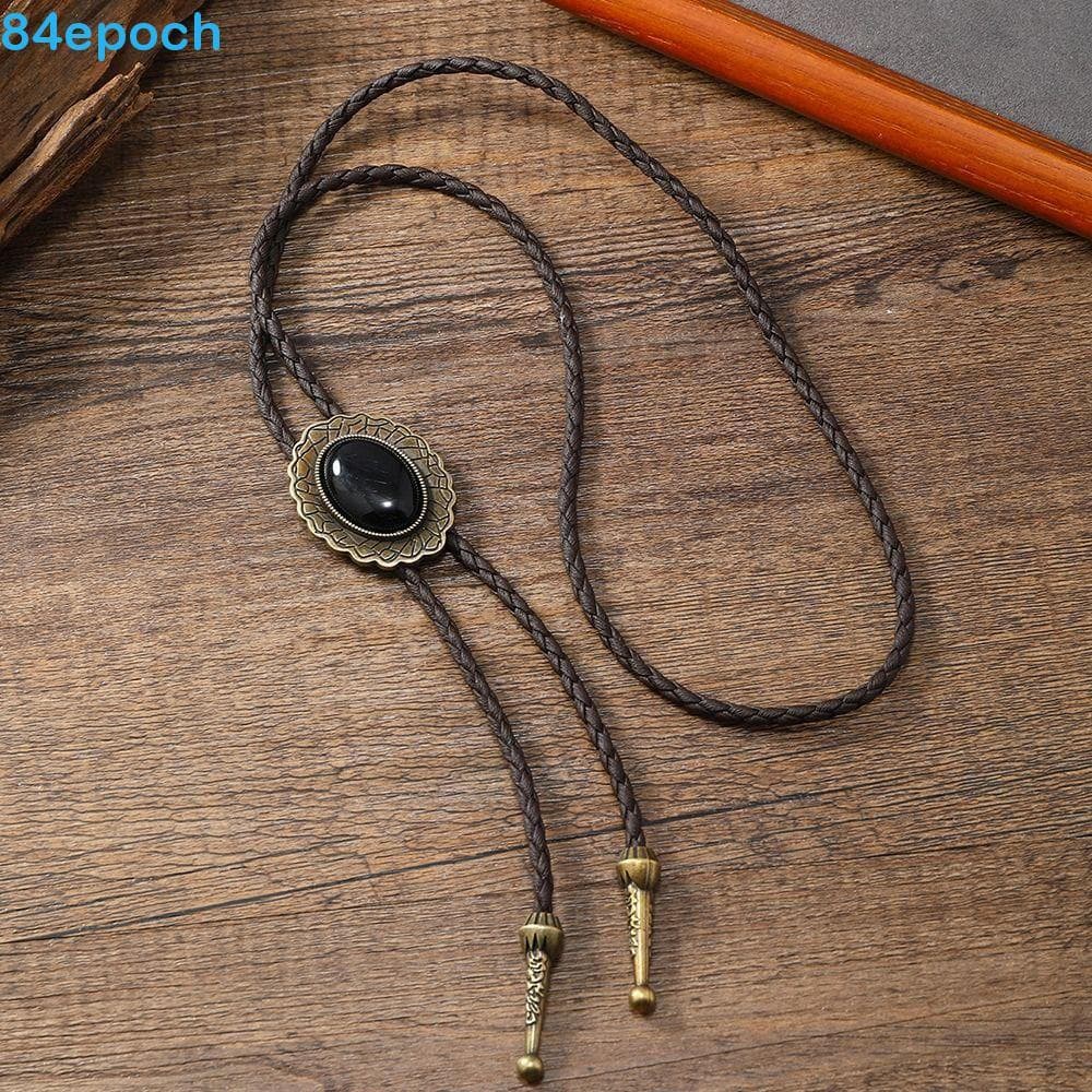 Colar de contas turquesa BREPOCH, pingente de chapéu de cowboy americano, tecido PU, estilo boêmio VYVZ