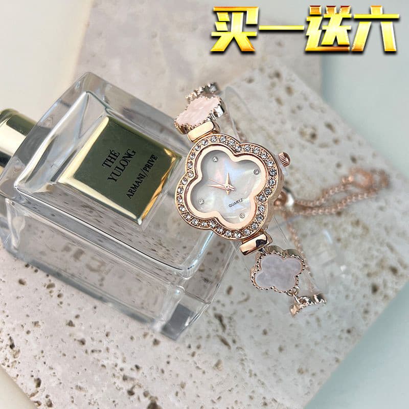 relogio feminino luxo relogio feminino Relógio feminino trevo de quatro folhas pulseira mecânica relógio de quartzo nich