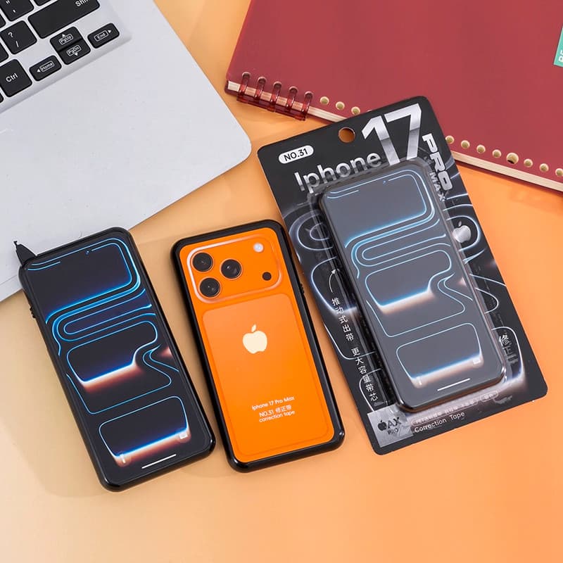 Criativo novo estilo Apple 17 Fita de correção de formato de celular Estudantes de grande capacidade usam fita de correç
