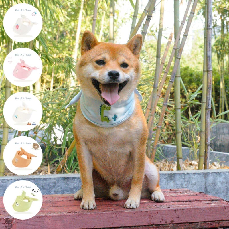 Cão Shiba Inu bonito babador Pet babador triângulo cachecol Saliva cachecol ajustável pequeno médio tamanho acessórios p