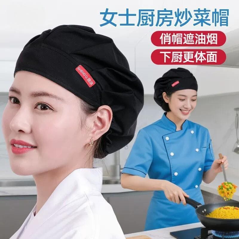 Estilo de algodão Anti-fumos cozinha cozimento chapéu Chef ajustável Catering cozinhar fritar mulheres trabalho fabrican