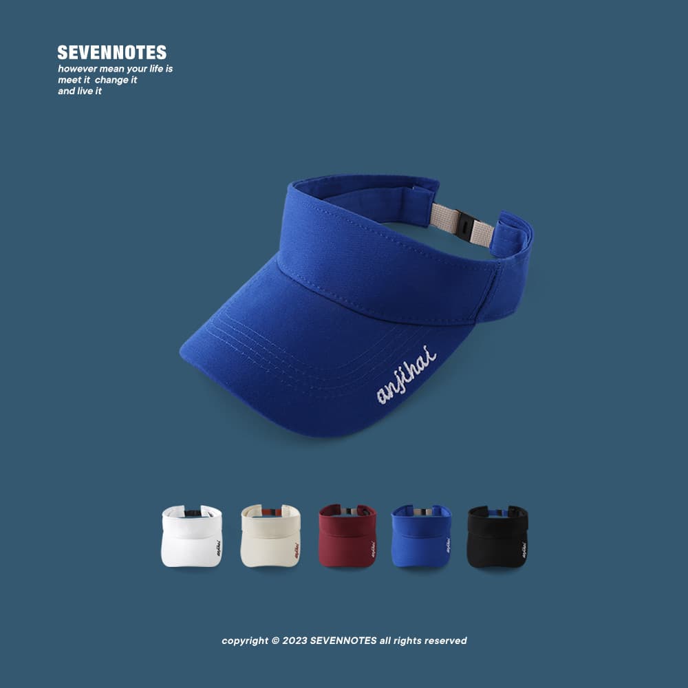 SEVENNOTES Klein Blue Face Branco Cartola em Branco Unissex All-Match Four Seasons Protetor Solar Topless Chapéu de Sol