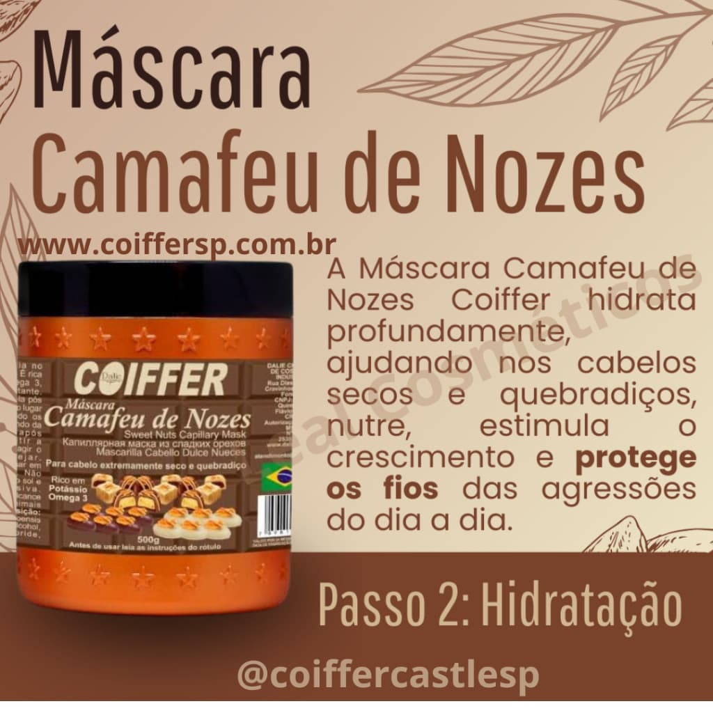 Máscara de Nutrição Capilar Coiffer Camafeu de Nozes 500g: Nutrição, Força e Crescimento