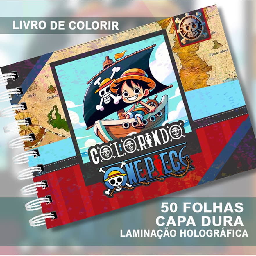 Livro de Colorir Capa dura + Canetinhas ONE PIECE