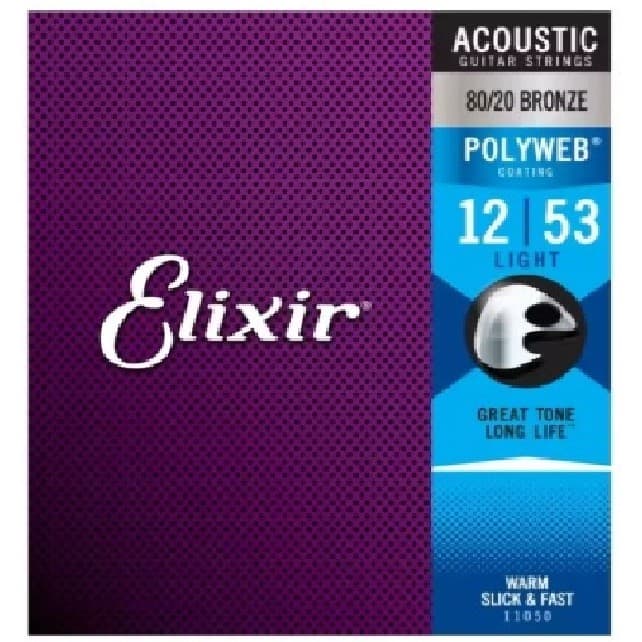 Cordas Elixir Guitarra Acústica Polyweb 12-53 11050 Bronze