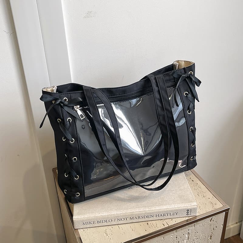 Casual Commuter bolsa de grande capacidade feminina 2026 novo estilo High-End prata bolsa de ombro moda portátil sacola