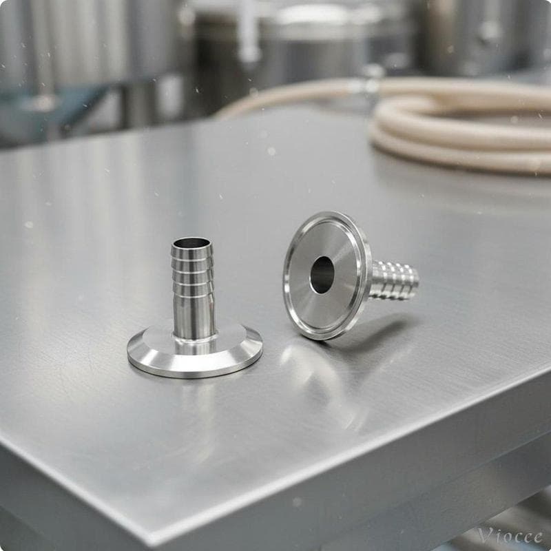 [Viocee] Adaptador De Flange De Três Parafusos Mangueira Farpado 304 Inoxidável 10MM Braçadeira 50.5MM