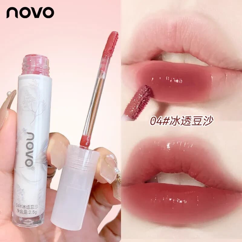 Espelho brilho de água brilho labial copo antiaderente hidratante não-desbotamento à prova dwaterproof água clareamento
