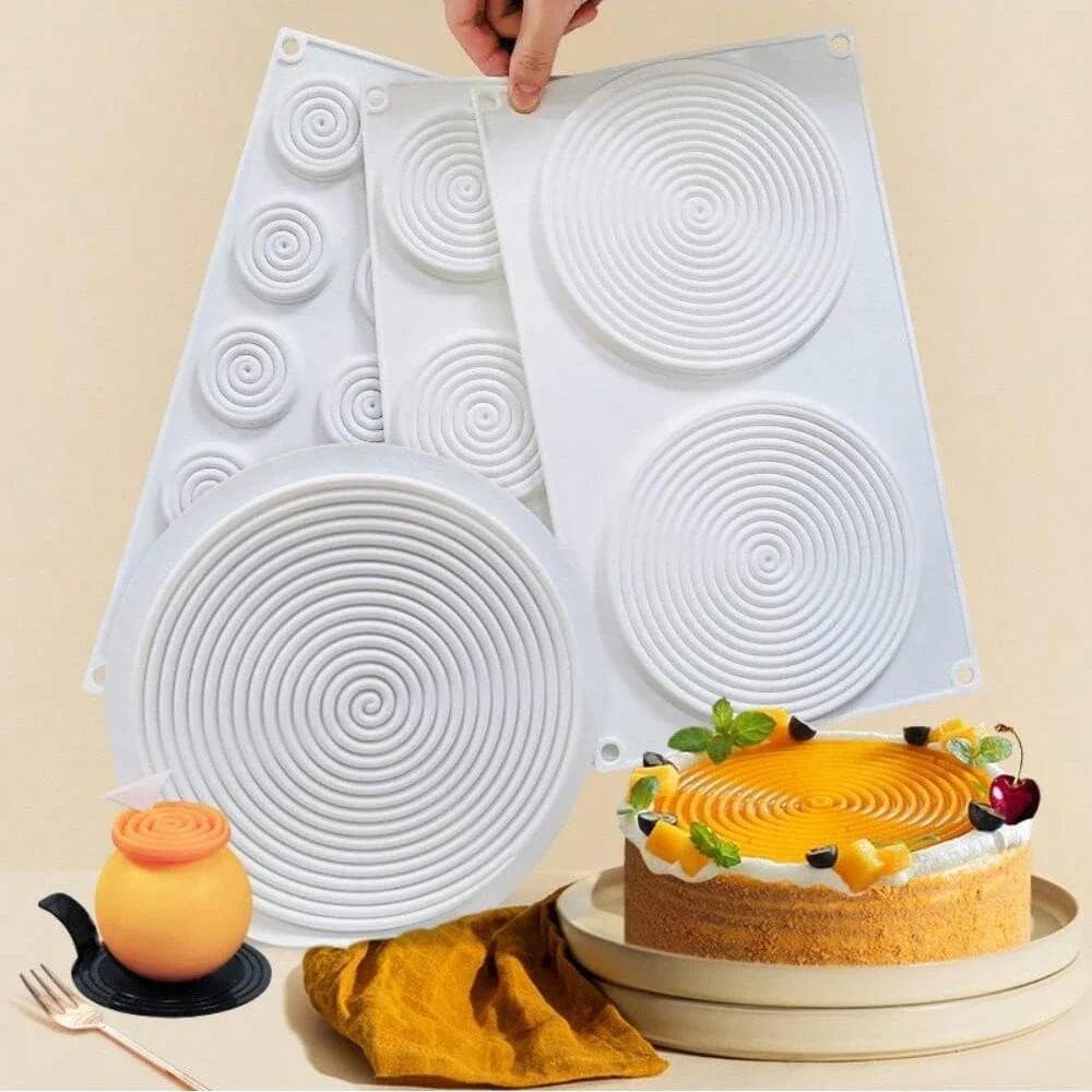 Molde De Bolo Durável Espiral De Silicone Para Panificação Mousse Multifuncional De Chocolate Geléia Pastelaria Decoraçã