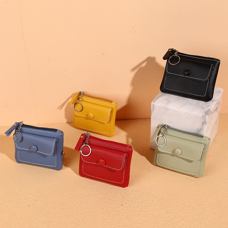 2022 novo estilo senhoras carteira curta Macaron cor moeda bolsa bolso duplo tamanho pequeno mini mini estudantes do ens