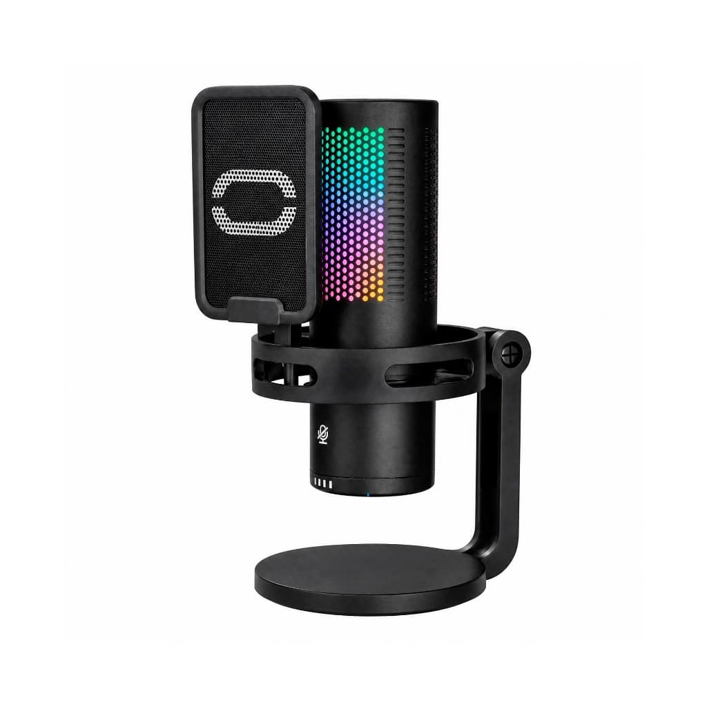 Microfone Gamer Condensador USB com RGB Tomate Wassay