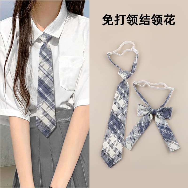 Jk xadrez padrão gravata borboleta grátis estilo Preppy camisa xadrez acessórios estudantes japoneses acessórios All-Mat