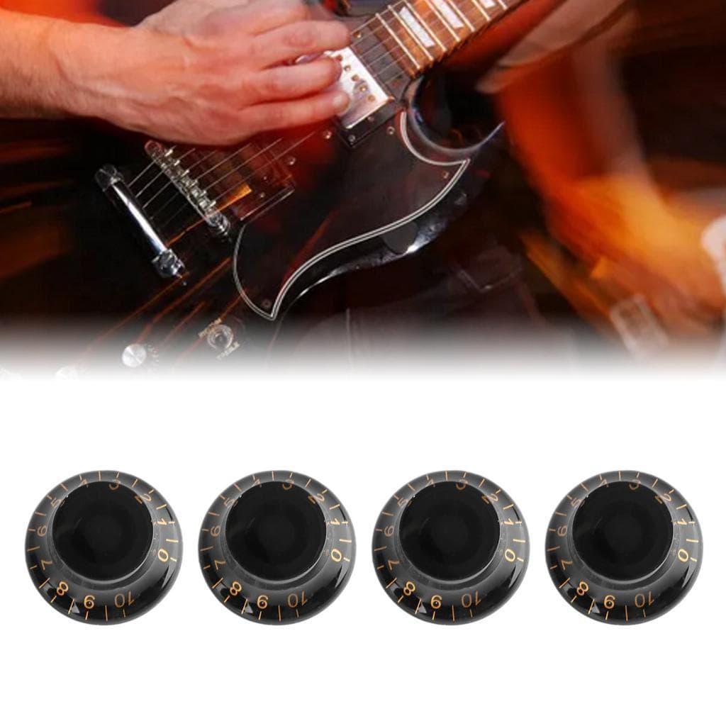 Botão de controle de guitarra elétrica volume 4 peças botões de plástico premium com rotação suave e aderência