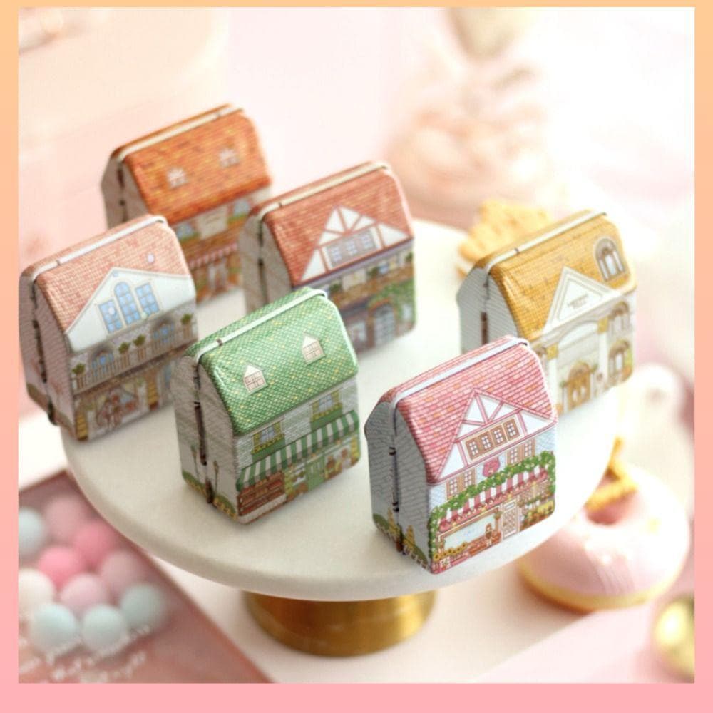 Caixa De Armazenamento , Mini Lata De Doces Em Formato De Casa , Versátil Metal Vintage Para Casamento