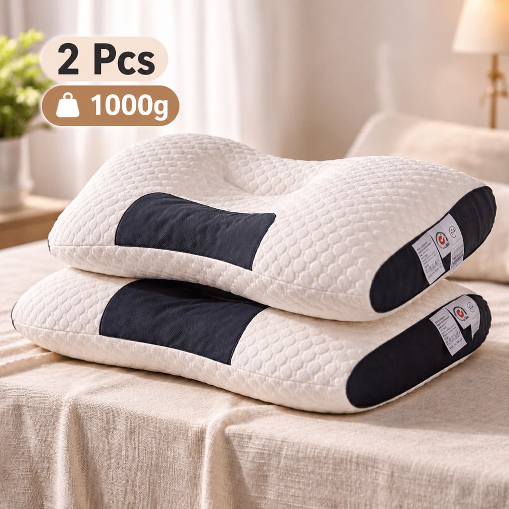 Travesseiro Ortopédico Cervical Ergonômico Fino Suporte Coluna E Pescoço Algodão Respirável Antiácaro Melhora Postura