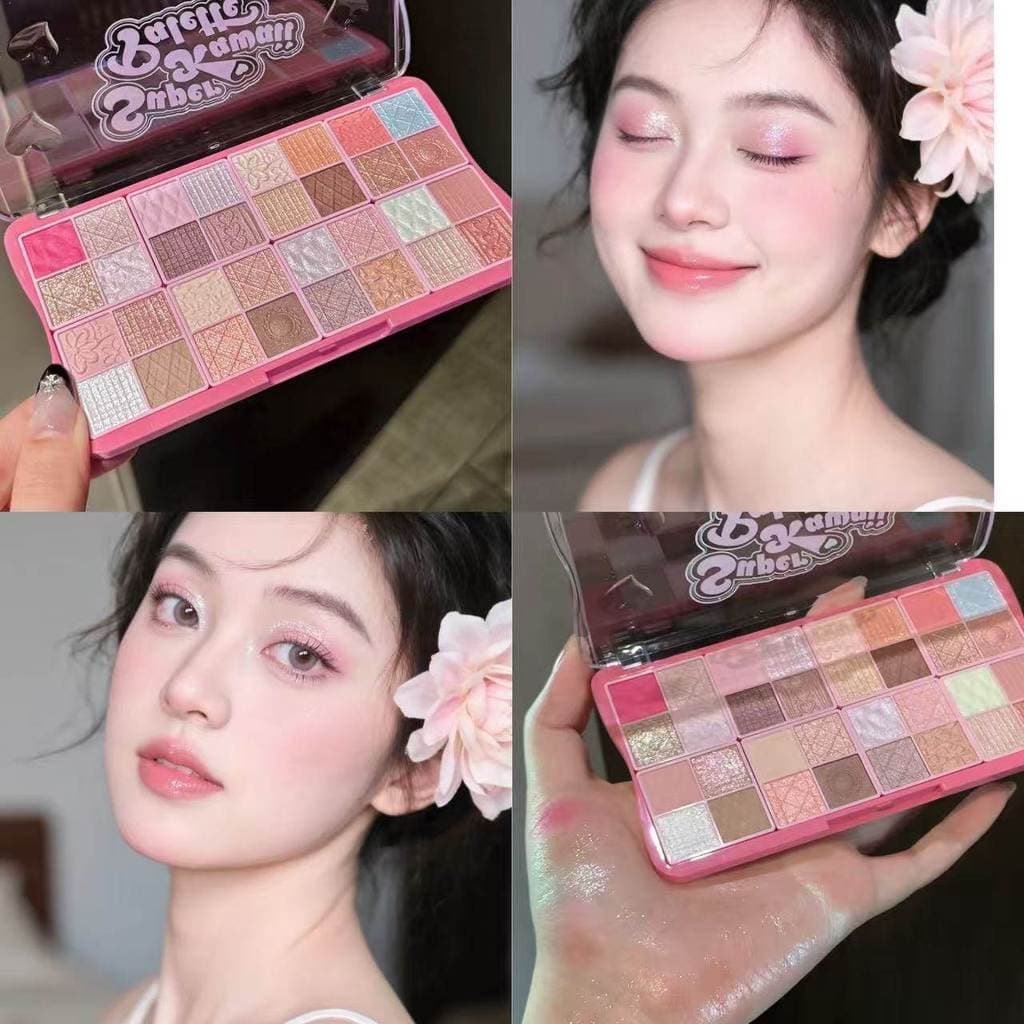 Paleta de sombras de 32 cores em flor de cerejeira fosca perolada barata estudante feminina rosa paleta de sombras multi