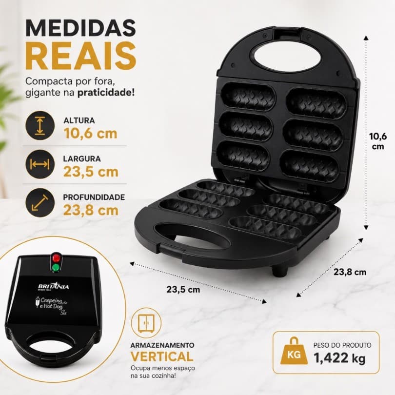 Crepeira e Hot Dog Six Britânia 850W 127V