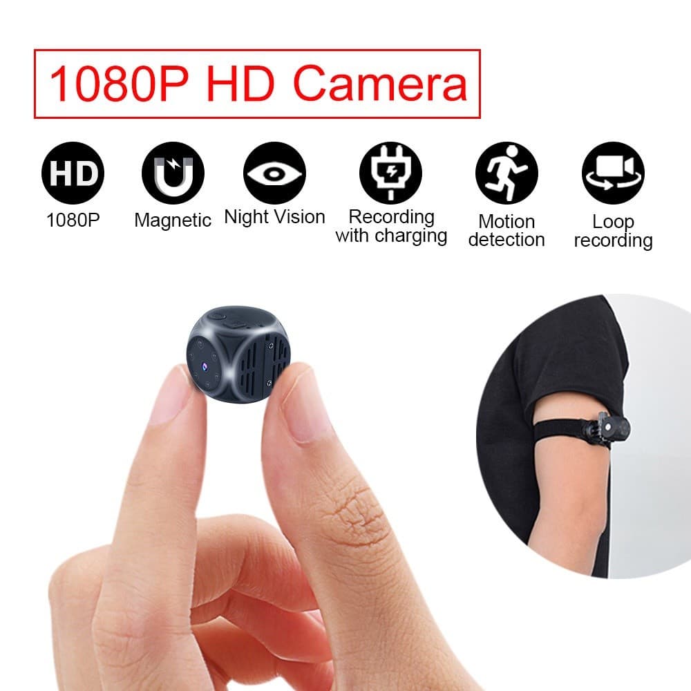 Mini Filmadora Digital Compacta HD 1080P , Sensor De Visão Noturna , Pequena Câmera Gravadora De Vídeo Para Monitorament