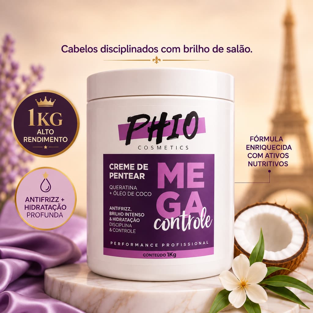 Creme de Pentear 1kg: Anti-Frizz, Brilho Intenso e Controle Profissional