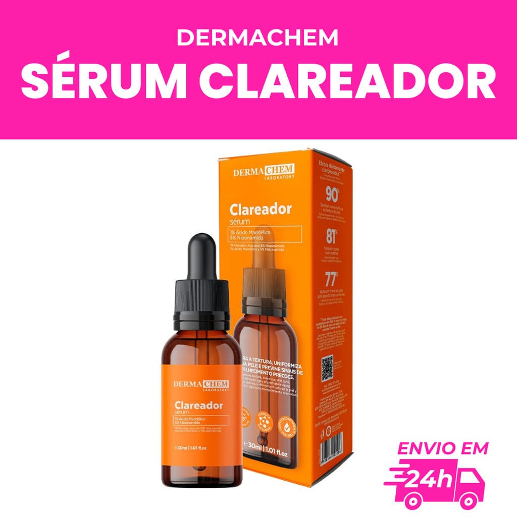 SÉRUM CLAREADOR 30ML (SKIN CARE/MELASMA/ANTI IDADE/VITAMINA C) - DERMACHEM