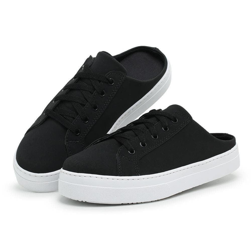 Tênis Mule Feminino Confortável Estiloso Verão Casual Liso