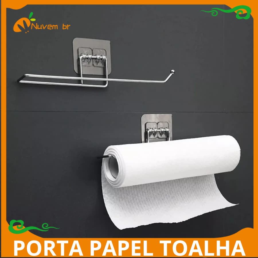 Gancho Multiuso Suporte Com Adesivo De Porta Papel Toalha Alumínio Sem Furos Cozinha Toalha Papel Organizar Nuvem
